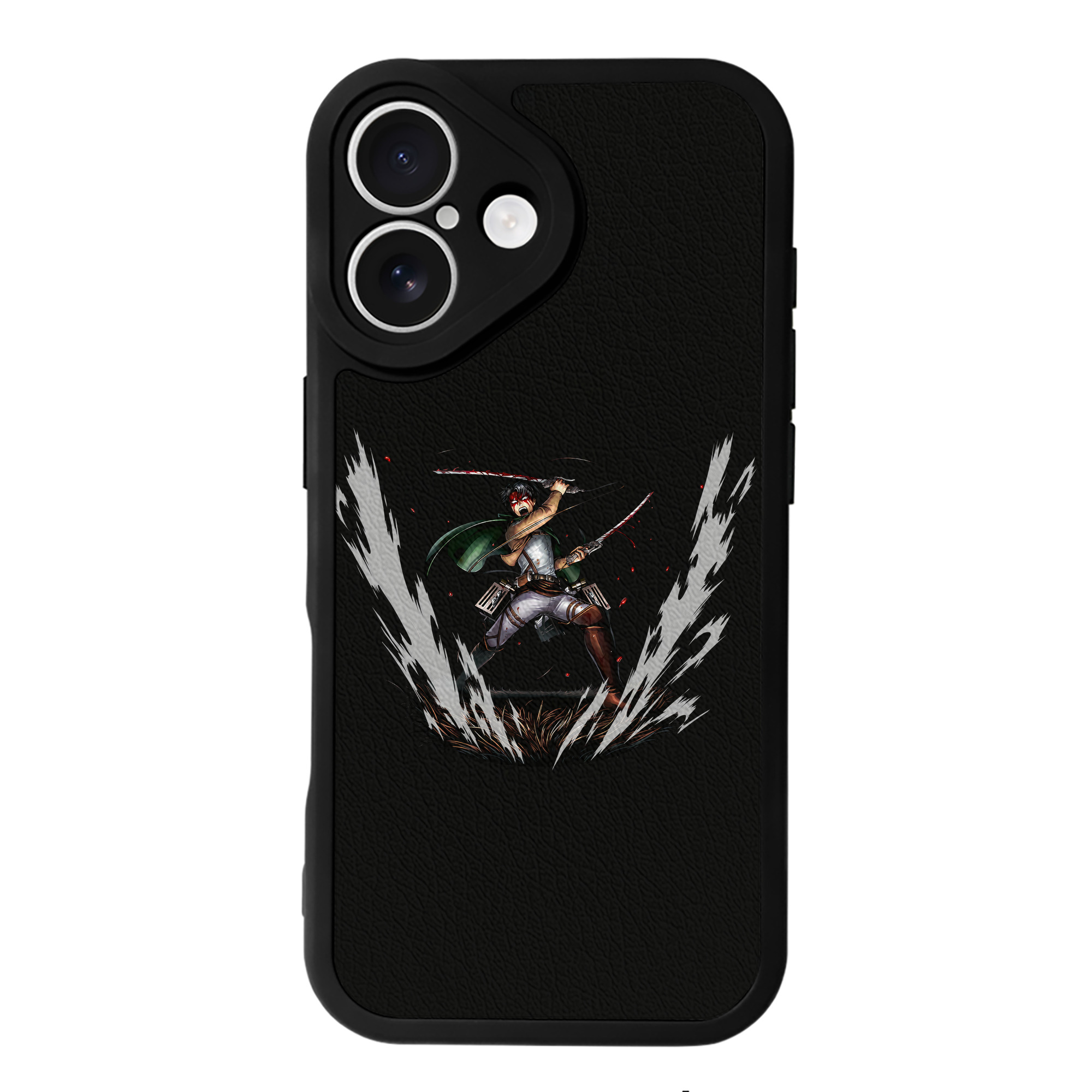 （画像用） 進撃の巨人 リヴァイ·アッカーマン Attack on Titan Levi Ackerman 【iPhone 16シリーズ対応】シリコンスマホケース（レザー調） 材質：シリコン